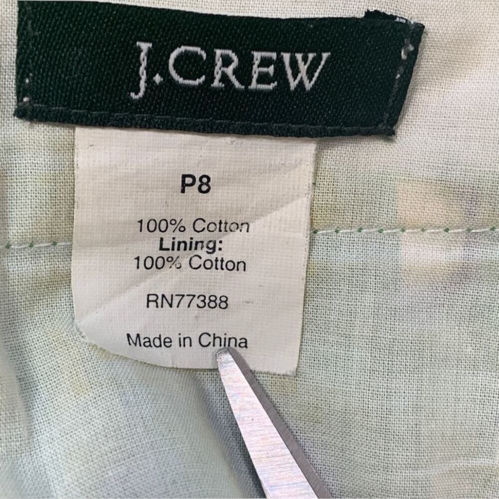 J Crew Green Polka Dot Flowing Midi Skirt Petite Cotton A Line Retro Preppy - Picture 7 of 10
